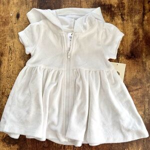 Tucker + Tate Baby Girl White Hooded Swimwear Coverup Terrycloth Dress 3 Months